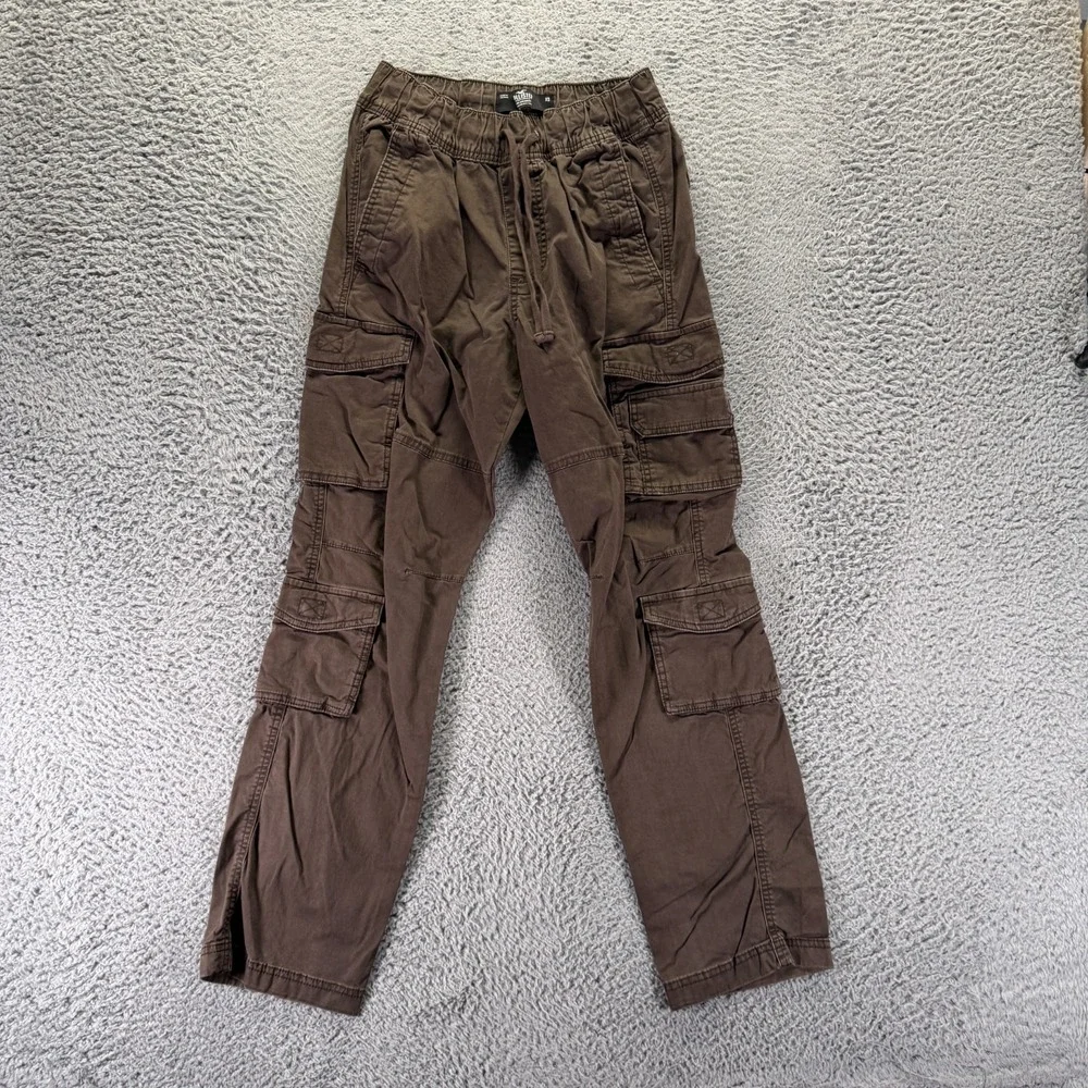 Hollister Epic Flex Pant Mens XS Brown Cotton Cargo Straight Slim Fit Workwear